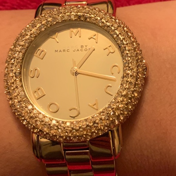 Marc by Marc Jacobs gold Swarovski crystal watch - Picture 2 of 2